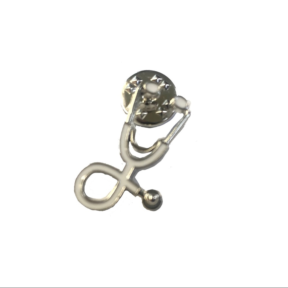 Silver Stethoscope Scrub Nurse Pins Custom Colour - Picture 2 of 14